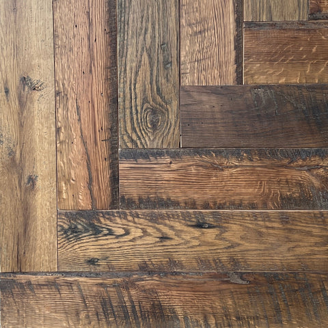 E&K Custom Finish Reclaimed Oak Herringbone or Plank Floor