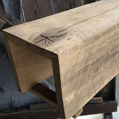 E&K Vintage Wood Mixed Hardwood Rough Sawn Box Beam Barshay Finish