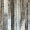 A mix or reclaimed softwoods, combination of greys, and blacks and browns A mix or reclaimed softwoods, combination of greys, and blacks and browns