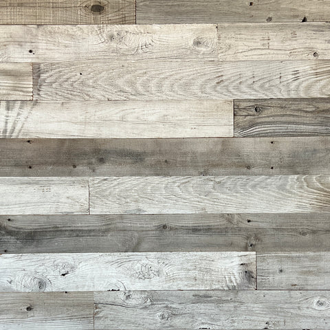 The Monterey is made from a mix of reclaimed softwoods.  Beautiful whites and grey tones