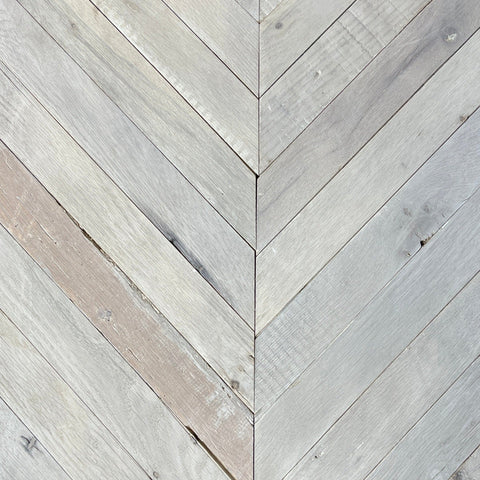 E&K Custom Finished Reclaimed Oak Chevron Floor